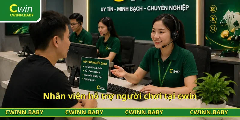 Nhân viên hỗ trợ người chơi tại cwin
